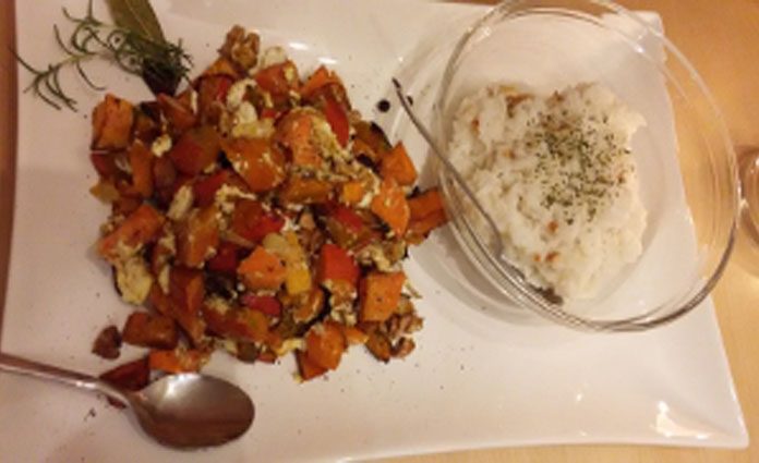 Ofen-Kürbisgemüse-mit-Cashe Ofen-Kürbisgemüse mit Cashewreis